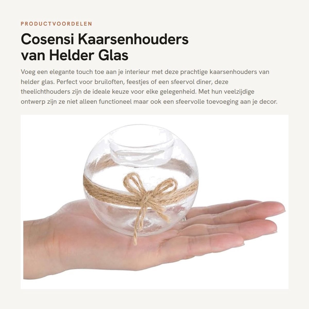 Dailygoods Set van 8 Glazen Theelichthouders van Borosilicaatglas voor Votiefkaarsen