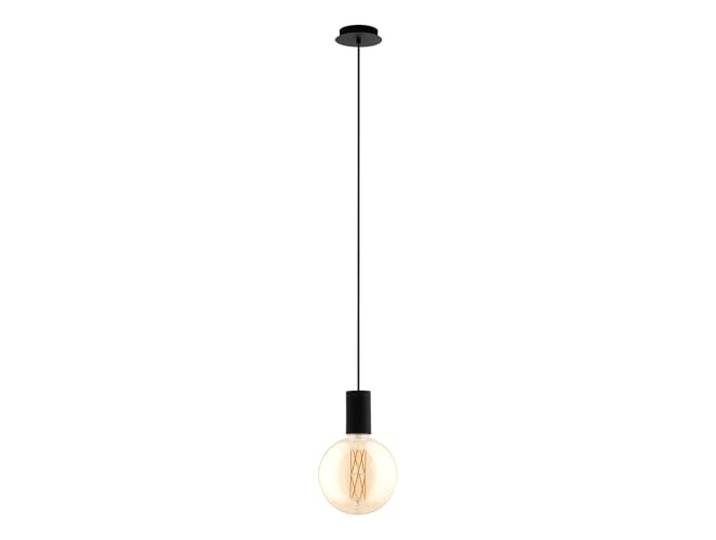 Eglo Suspension luminaire Pozueta\, support ampoule suspendu\, style vintage et industriel\, lampe en acier noir pour salon et table à manger\, douille E27\, Ø 12\,5 cm