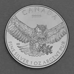 Silbermünze 1oz "Great Horned Owl" 2015 Birds of Prey (Kanada)