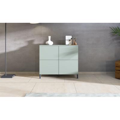 Kommode BORCHARDT MÖBEL "Haama, Sideboard mit Metallfüßen, Push-to-open-Technik, Breite 93 cm", grün (salbei), B:93cm H:80cm T:35cm, Holzwerkstoff, Sideboards, Kommode, Drucköffner (Push-To-Open), höhenverstellbarer Einlegeboden