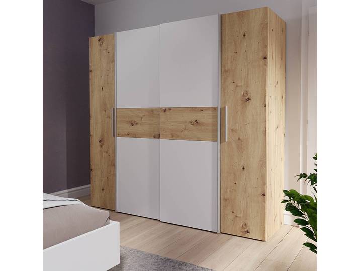 Kombischrank Assen 200 x 191 x 62cm Braun/Weiß