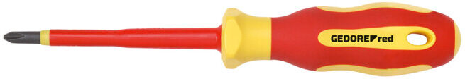 Gedore red VDE Tournevis cruciforme PZ1, tournevis isolé 1000 V, longueur 180 mm, acier, R39300115 (3301406)