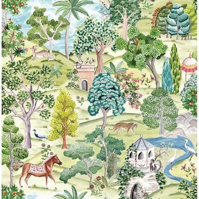 Daisy Tech Bennett Designs Mystical Garden Premium Matte Non-Woven Peel and Stick Wallpaper - 20.5 in. W x 18 ft. L