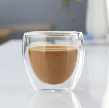 Uplift Curations Double Wall Glass Cup Set Insulated Espresso & Coffee Mugs, Heat Resistant Clear Drinkware 150ml No Handle