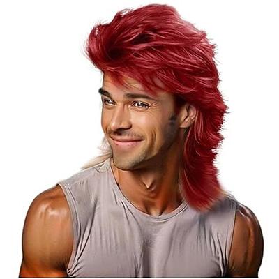 Vokuhila-Perücke, blonde 80er-Jahre-Herrenperücke, Punkrocker-Frisur, Partykostüme