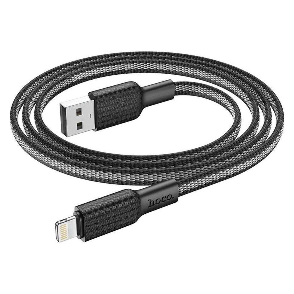 Partner Telecom Hoco - Data Cable Jaeger (X69) - USB-A to Lightning, 12W, 2.4A, 1.0m - Black / White (1 m, USB 2.0, 12 W) (37681414)