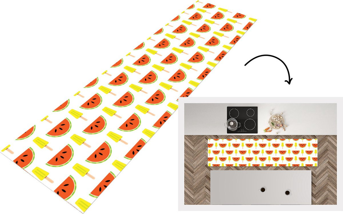 KitchenYeah Keukenloper Fruit Patroon Vinyl - 200 x 50 cm