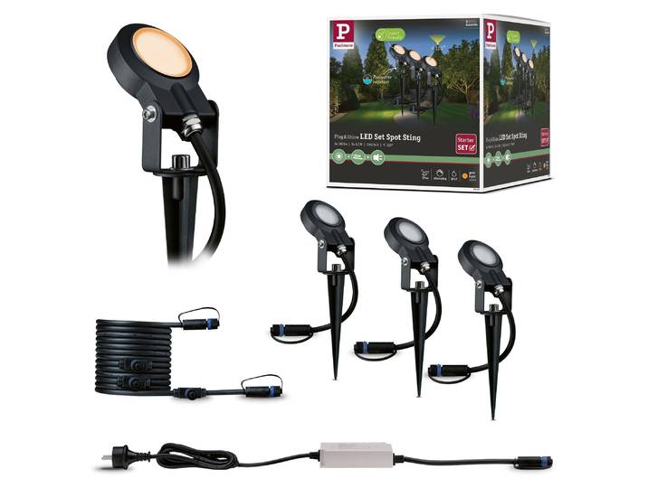 Paulmann Plug & Shine Projecteur de jardin à LED Sting Set de base\, respectueux des insectes