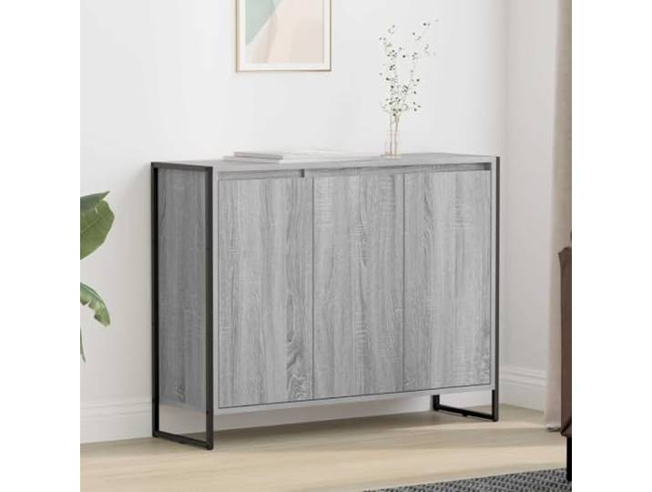 HEFZGDB Sideboard in Eichen-Optik für Moderne Einrichtung: Seitenschrank im industriellen Stil als Stabiler Aufbewahrungsschrank im Industriedesign, industrieller Schrank mit geräumigem