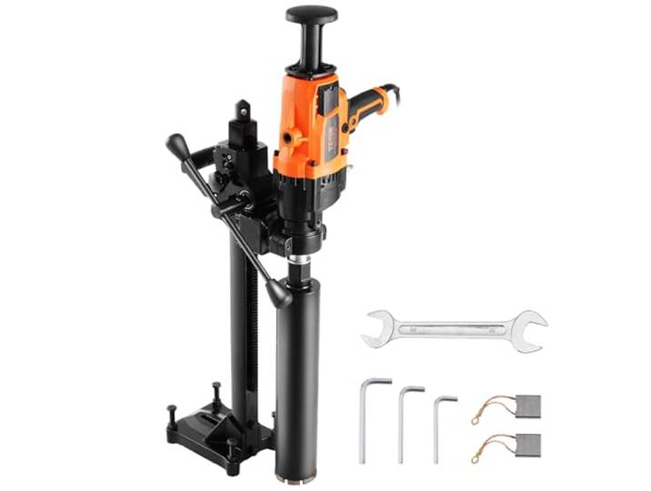 VEVOR Carotteuse à Diamant Diamètre de Perçage 20-180 mm\, Perceuse au Diamant Portative 2600 W\, Appareil de Forage Diamant Perçage Humide et Sèche\, avec Support et Foret\, pour Béton\, Brique\, Marbre