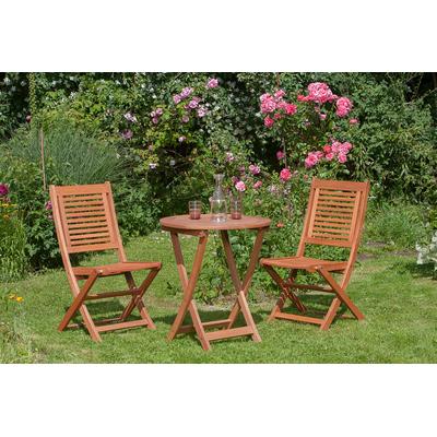 Garten-Essgruppe MERXX "»Cordoba«", beige (natur, natur, natur), Massivholz, Sitzmöbel-Sets, Tisch klappbar: Øx H: 65x75 cm
