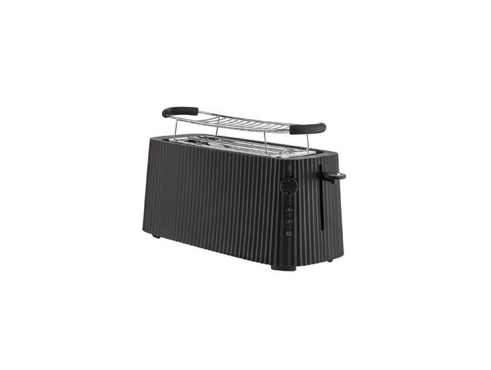 Alessi Toaster Plissé Lang Schwarz, 2 lange Schlitze, für 4 Scheiben, 1700 W
