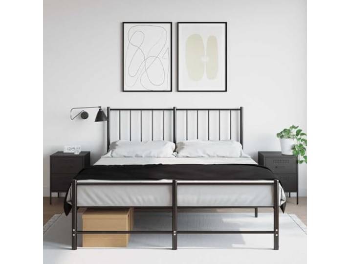 HEFZGDB Industrieller Nachttisch 2 STK. Schwarz 36x39x50,5 cm Stahl mit 2 Schubladen Stauraum, robuster Beistelltisch für Wohnzimmer, multifunktionaler Schubladenschrank, Stabiler