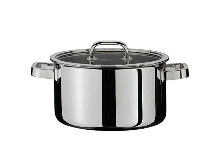 Spring 0615540616 Finesse Fleischtopf mit Deckel, Edelstahl, silber, 13,2 x 25,4 x 27,4 cm
