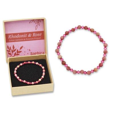 Rhodonit Saphira Edelsteinarmband