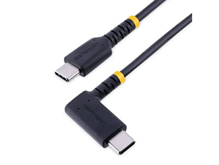 StarTech 30cm USB-C naar USB-C Haakse Laadkabel, 60W PD, USB 2.0, Zwart