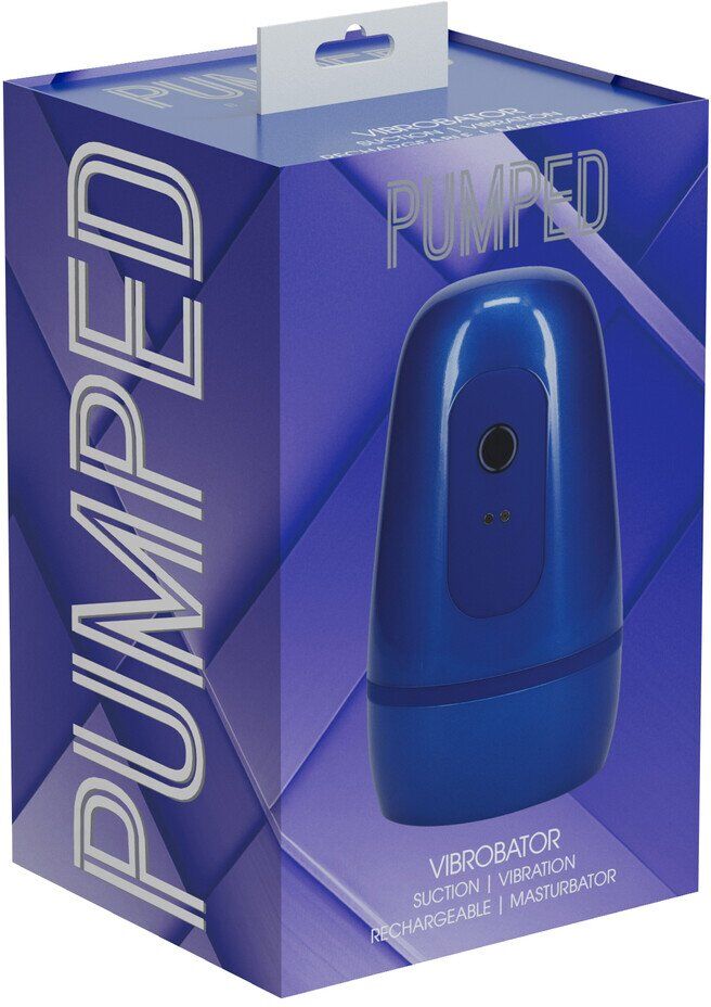 Pumped Pulsar - Negative Pressure Suction and Vibration Masturbator Pump - Metallic Blue