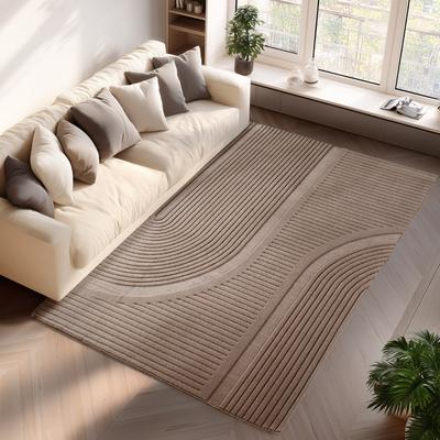 Teppich AYYILDIZ TEPPICHE "POMPEI 1612 , auch als Läufer", beige, B:200cm H:12mm L:290cm, Microfaser, Teppiche, Teppich, weiche pflegeleichte Oberfläche, Hoch-Tief-Struktur, Kurzflor