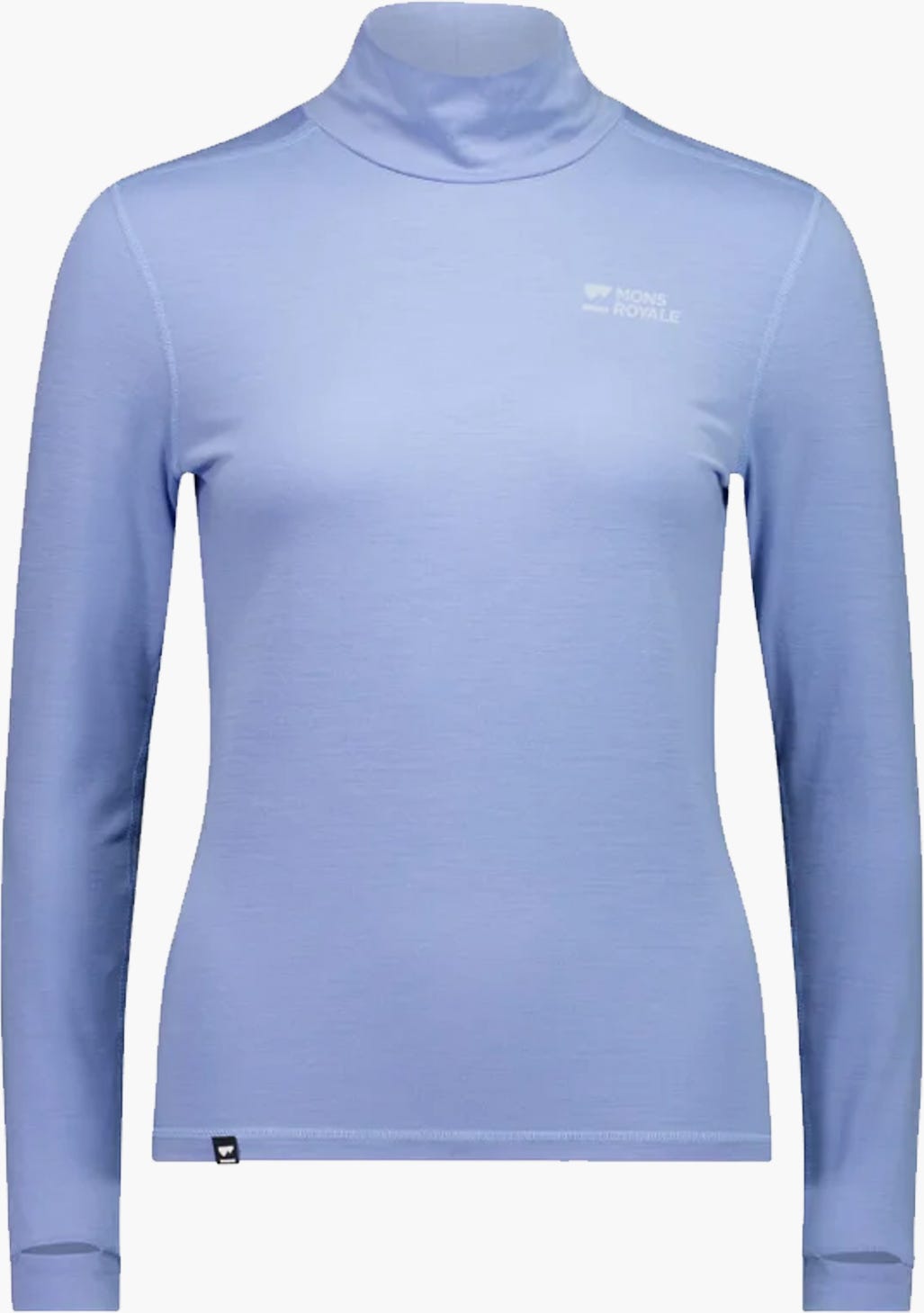 Mons Royale Wmn Cascade Mock Neck Ls  - Moonstone - Woman