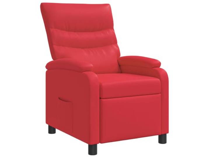 YUTAASU Red Recliner Chair Faux Leather Adjustable Backrest 115-160 Degree Recline, Sturdy Frame, Plush Cushion, Easy Clean, Modern Living Room