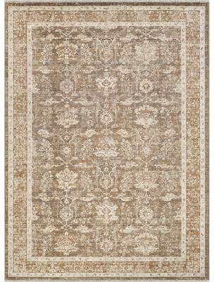 Abani Rugs Alara ALA100A Traditional Brown Distressed Floral Area Rug