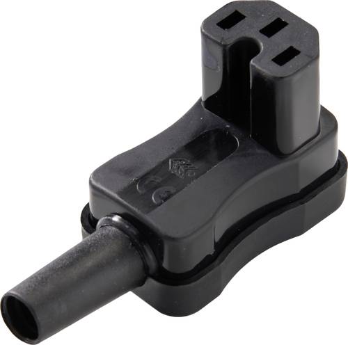 Martin Kaiser 797/sw Warmgeräte-Steckverbinder Stecker, gewinkelt 10A Schwarz