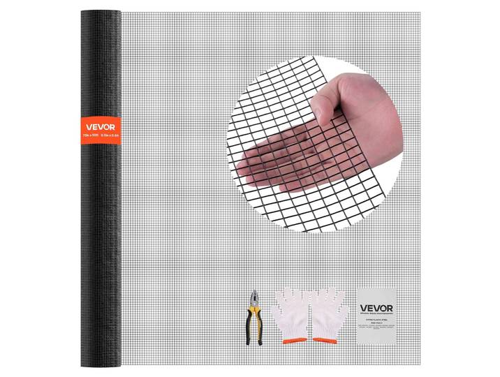 Clôture de jardin VEVOR 183 cm x 15\,24 m\, largeur de maille 1\,27x1\,27 cm\, φ1\,06 mm rouleau de grillage galvanisé\, grillage à poules revêtu de vinyle\, grillage soudé\, clôture pour plantes de jardin pour cages à lapins