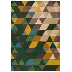 Luxus Handgetufteter Wollteppich `Derwent Hazel` in Grün-Multi. 120x170 cm | Kadima Design