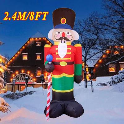 Inspired Finds 70.87in Inflatable Christmas Decoration Santa Backpack LED Outdoor Holiday Display 7.87 Ft Walnut Soldier