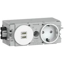 Hager, Steckdose, Steckdose 1-fach mit USB-Charger C + C
