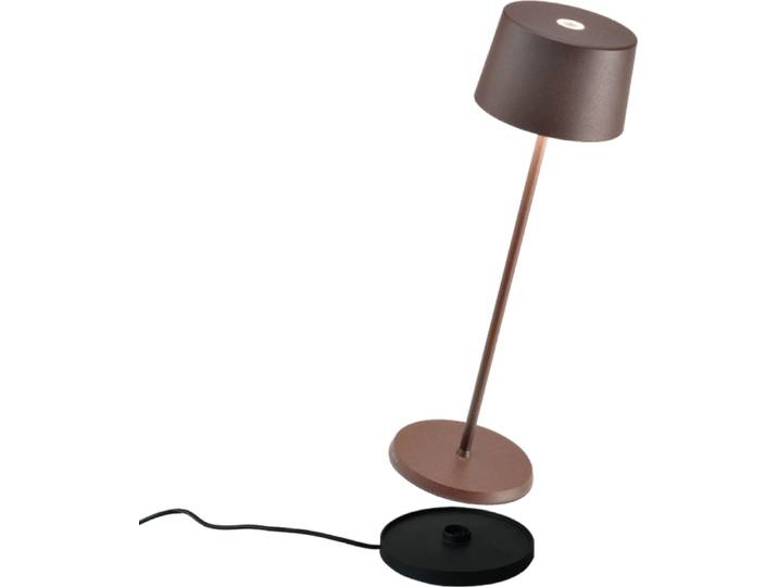 Zafferano Olivia Pro Lampe de table - Lampe d'extérieur à LED rechargeable - 35\,5 cm - Marron