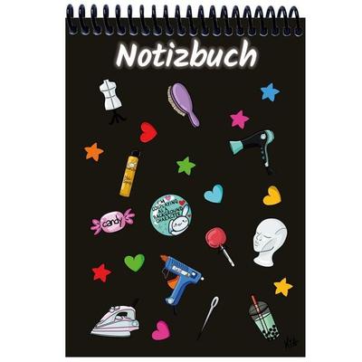 A 4 Notizblock Manga Items, schwarz, blanko