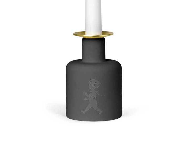 Solstickan Design Solstickan bougeoir en céramique Gris foncé-anthracite