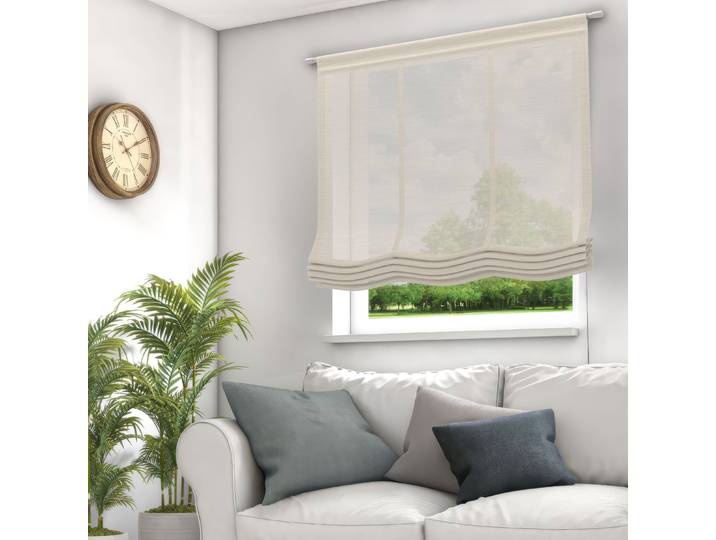Raffrollo NEUTEX FOR YOU ALLURE Gr. 1, grau (stein), B:140cm H:140cm, Jacquard, Obermaterial: 100% Polyester, Raffrollos, Raffrollo, dezent natürliche Optik