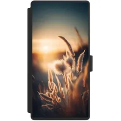 Nivocase Klapphülle für Samsung Galaxy S23 Ultra Handyhülle aus Kunst Leder NIVOflip schwarz Natur Sonne (Samsung Galaxy S23 Ultra), Smartphone Hülle, Schwarz