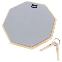 keepdrum Practice Pad Grau Übungspad 12 mit Schlüsselanhänger, Schlagzeug Zubehör, Grau