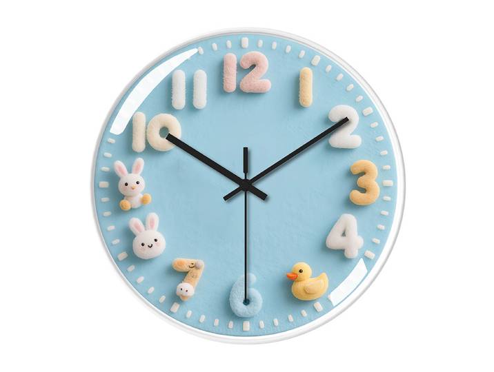 Dessin animé créatif salon crème style ménage lumière luxe simple tenture murale horloge tenture murale