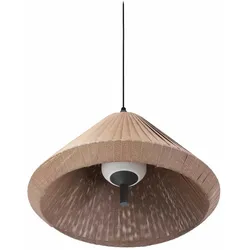 Faro Outdoor Pendelleuchte SAIGON OUT ø 67cm, E27, IP44, Schirm Textil, grau, braun FAR-71579C-06