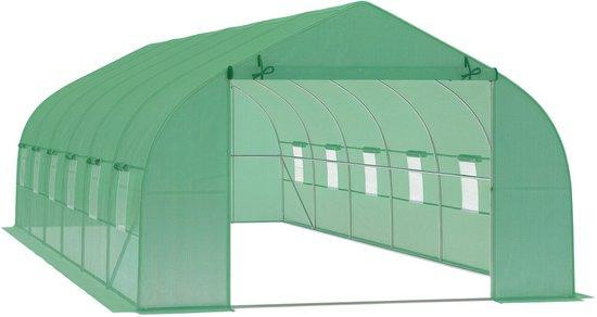 Novendo Goods Professionele tunnelkas XL met UV-bestendig staal en PE en 12 ventilatieruimtes