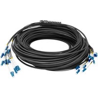 Glasfaser Universal Breakout Kabel, Duplex, LC/UPC Stecker, Singlemode OS2 schwarz, 150 Meter, vorkonfektioniert
