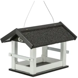 TRIXIE Futterhaus zum Aufhängen, Kiefernholz, 36 × 25 × 25 cm, schwarz/weiß