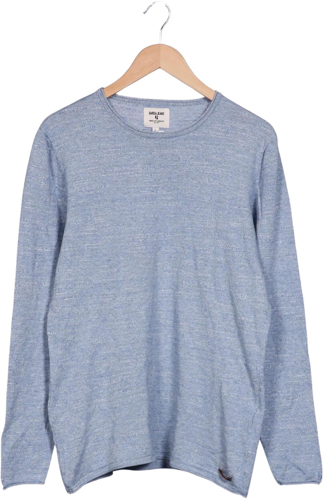 Garcia Herren Pullover, Hellblau, Gr. L, Baumwolle - Second Hand