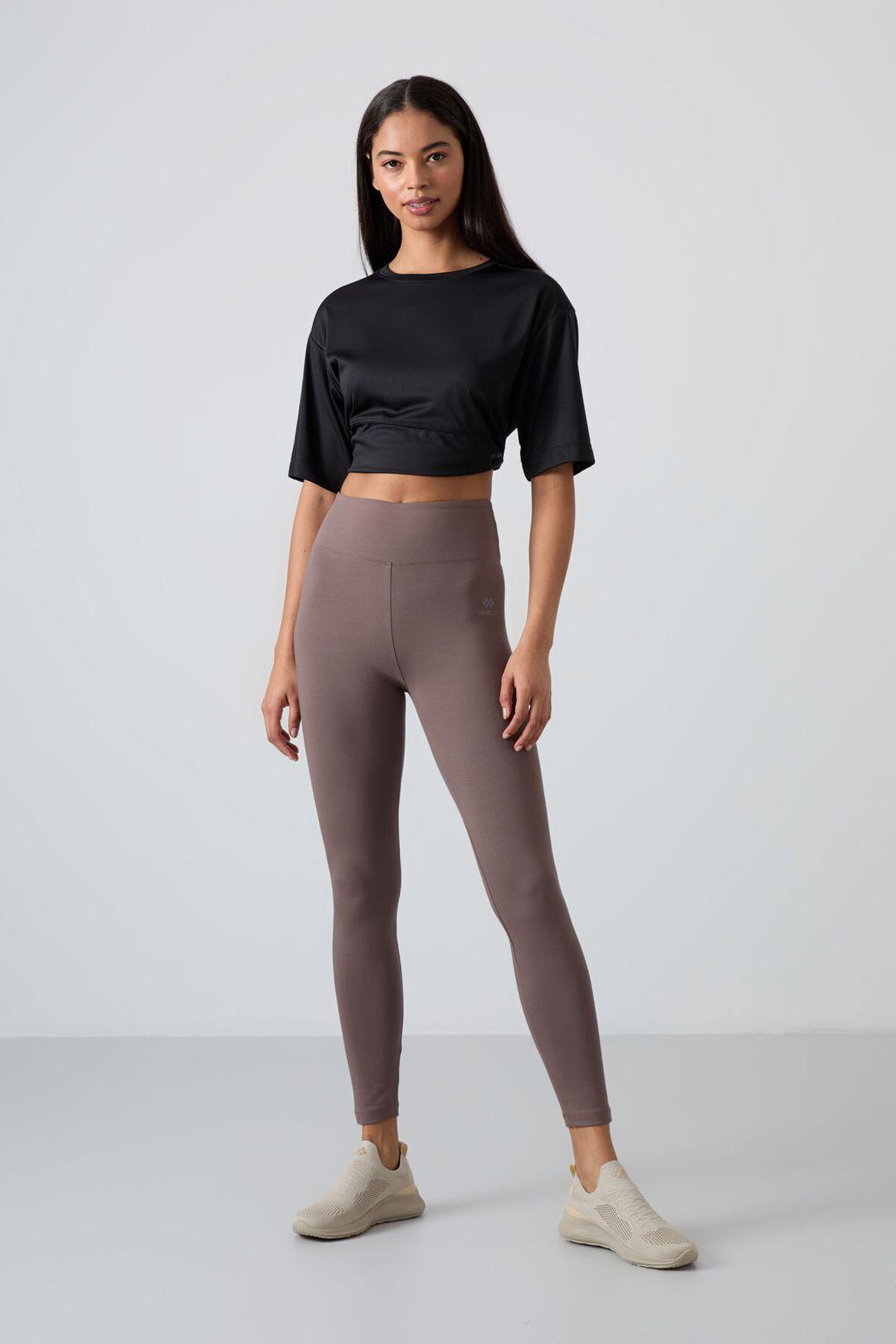 Hochgeschnittene Baumwoll-Elasthan-Leggings