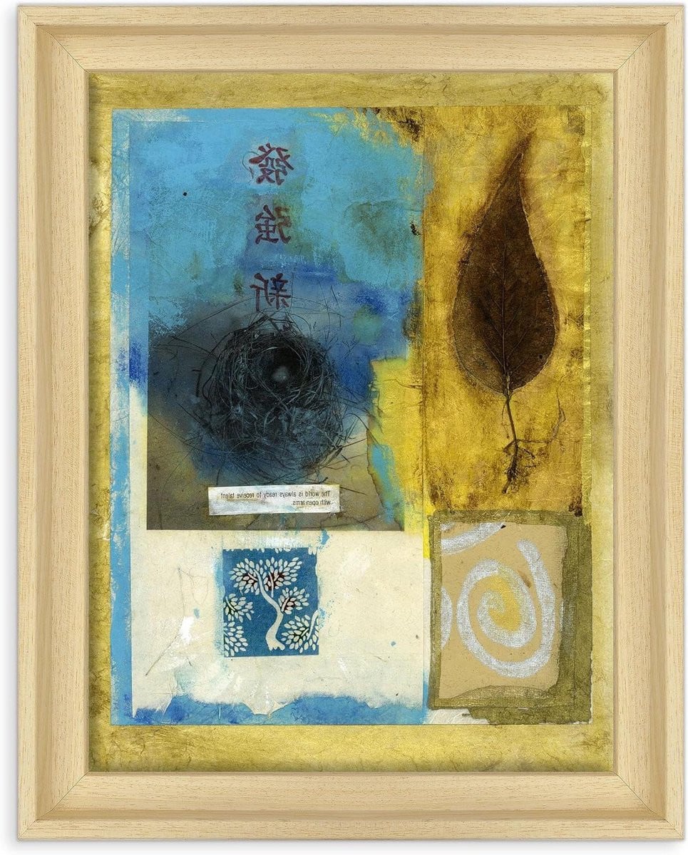 Canvas Afbeelding met Grafische Print in een Natuurlijk Houten Frame, 30 x 40 cm