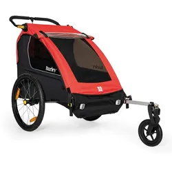 Burley HONEY BEE Kinderanhänger Onesize Rot Schwarz – Sicherer, leichter Fahrradanhänger für Kinder bis 22 kg bei Nubuk Bikes