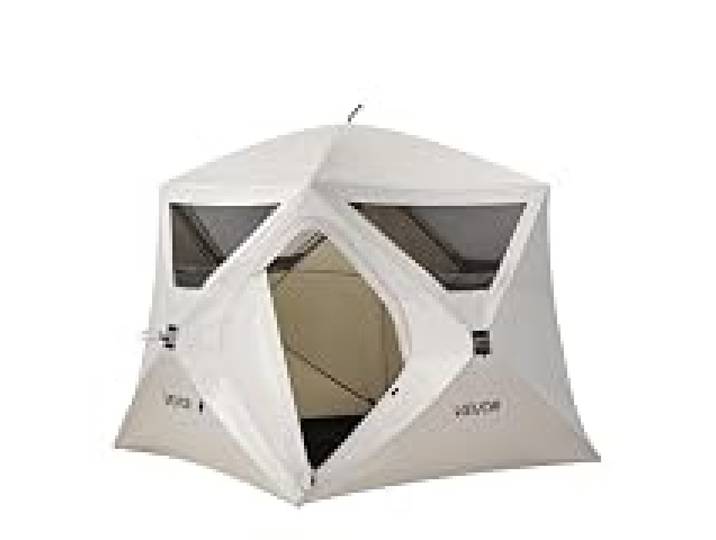 VEVOR Tente de Camping Instantanée 4 Personnes, Tente Familiale Instantanée pour Camping Randonnée en Famille, Debout à l'Intérieur, Portable avec Sac Transport, Grandes Fenêtres en Filet, Large Porte