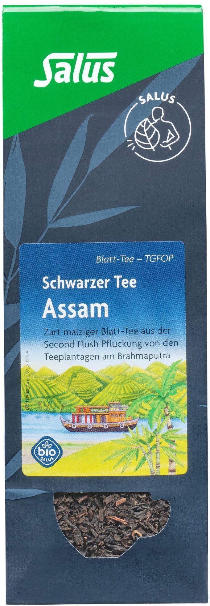 Assam schwarzer Tee Blatt-Tee Tgfop Bio Salus 2x 2x100 g