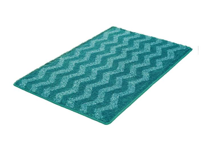 Badematte KLEINE WOLKE »Zack«, Badvorleger, Badezimmer Teppich , petrol, H:20mm, Polyacryl, Badematten, Badematte, Badteppich, modernes Zickzack Design, Ton in Ton