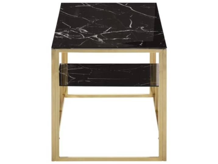 Couchtisch 110 x 45 x 45 cm, Edelstahl, gehärtetes Glas, Gold Fleckenabweisende Oberfläche, einfache Reinigung, modernes Design, stabile Struktur, Montage erforderlich