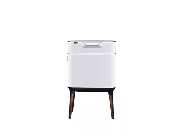 YUHANXINHESHE Edelstahl Hohe Füße Küche Klassifizierten Mülleimer Haushalt Presse Typ Wohnzimmer Büro mit Deckel Licht Luxus Große Kapazität Mülleimer(White,20L)